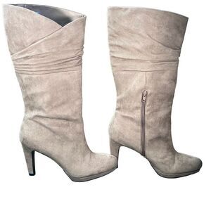 Mootsies Tootsies Women's Mid-Calf Punchie Heeled Tan Boots Size 9